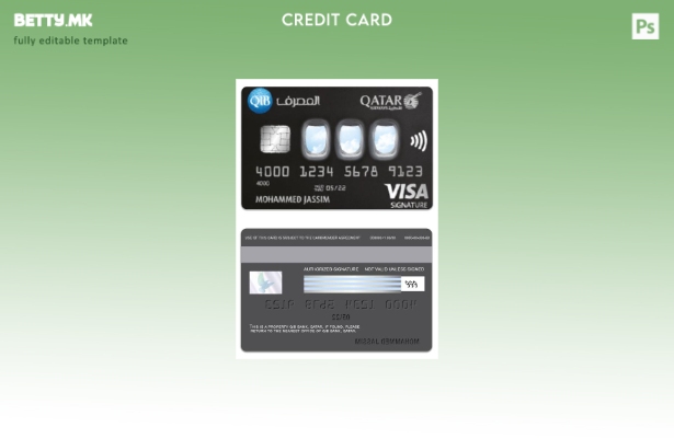 Модерен стил на Катар QIB Bank Qatar Airways Co шаблон за картичка за потпис на 